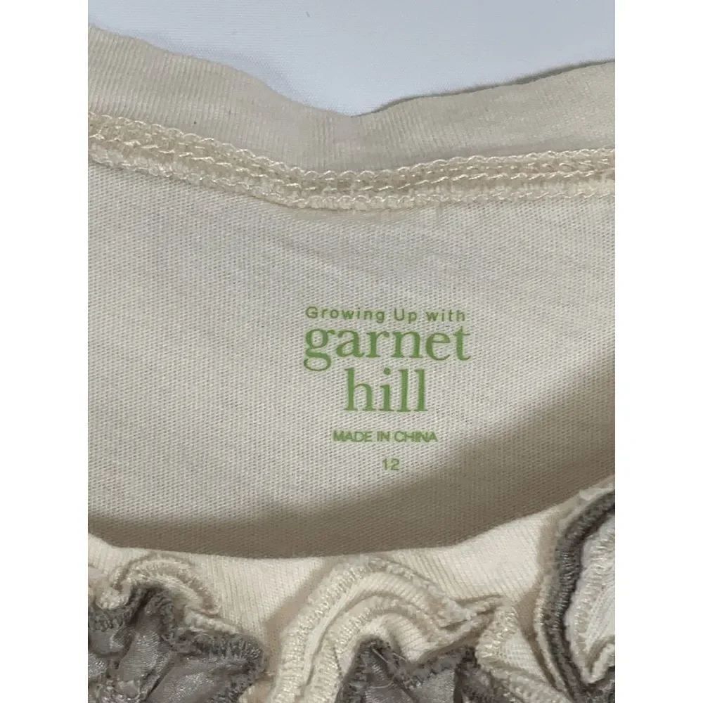 Garnet Hill Sleeveless Dress Embellished Floral Off White Size 12 children - Picture 6 of 9